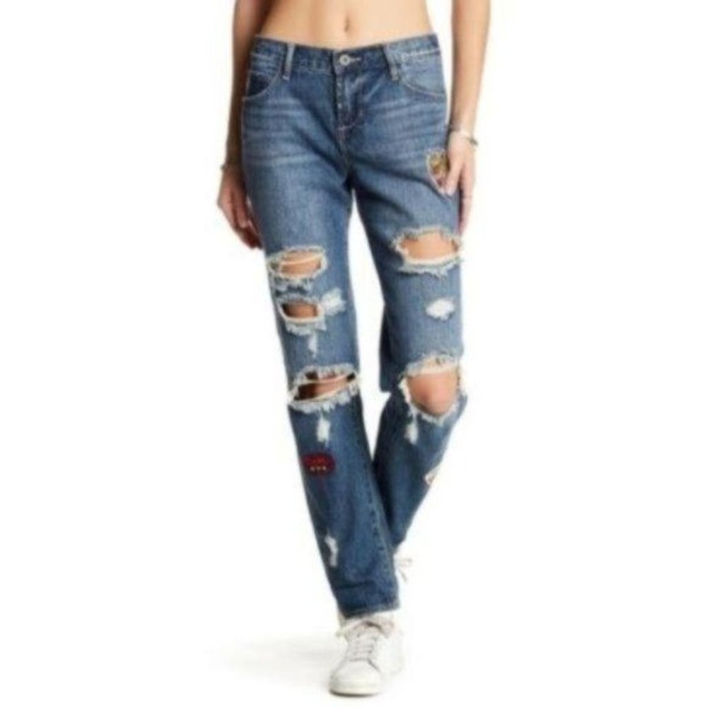 Articles of Society Jeans Boyfriend Distress Patch Jean - Picture 2 of 8